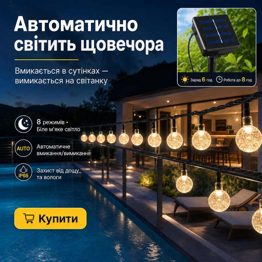 Романтичне освітлення гірлянда