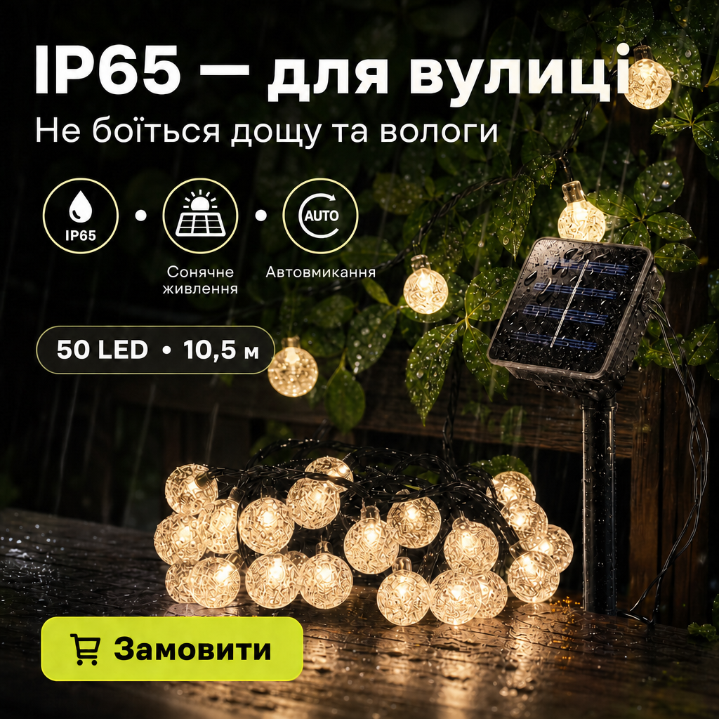 Гірлянда IP65 захист від дощу