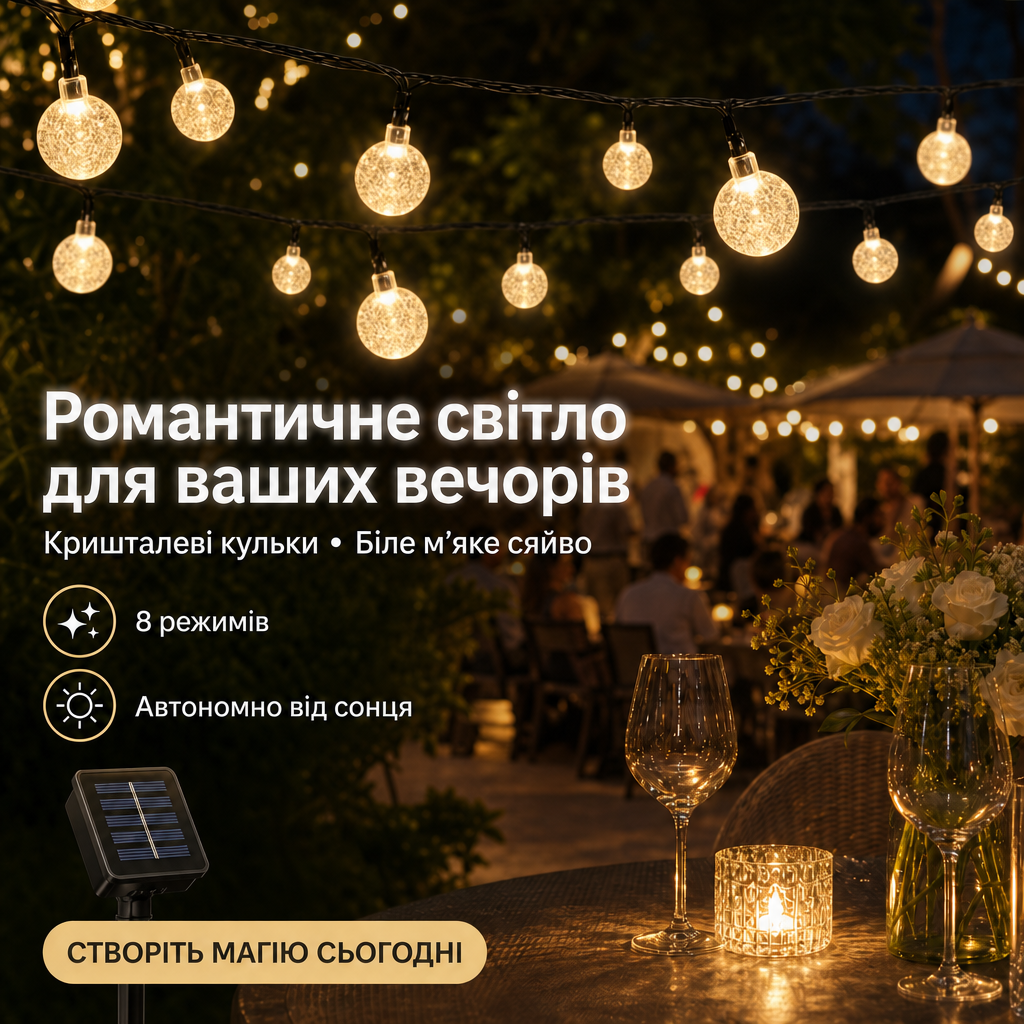 Гірлянда автоматично світить щовечора