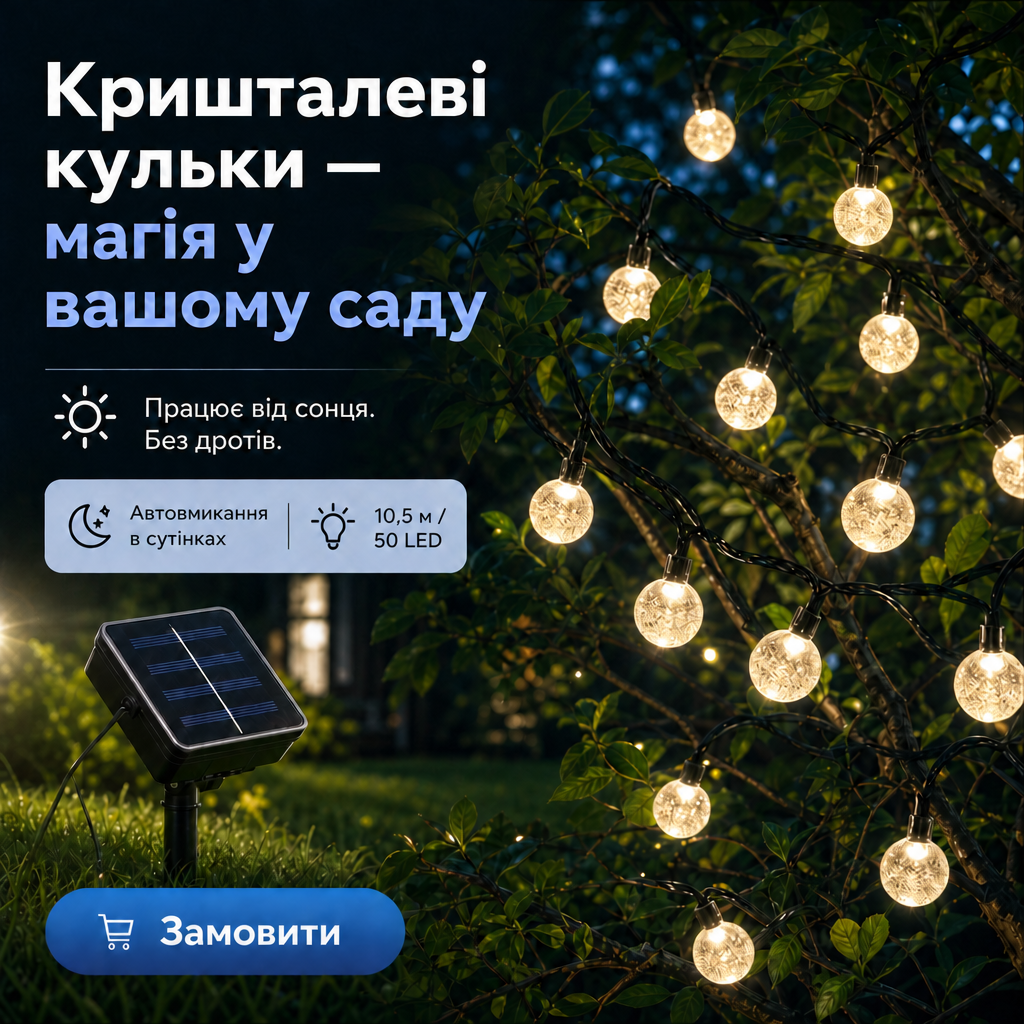 Вулична гірлянда Кришталеві кульки